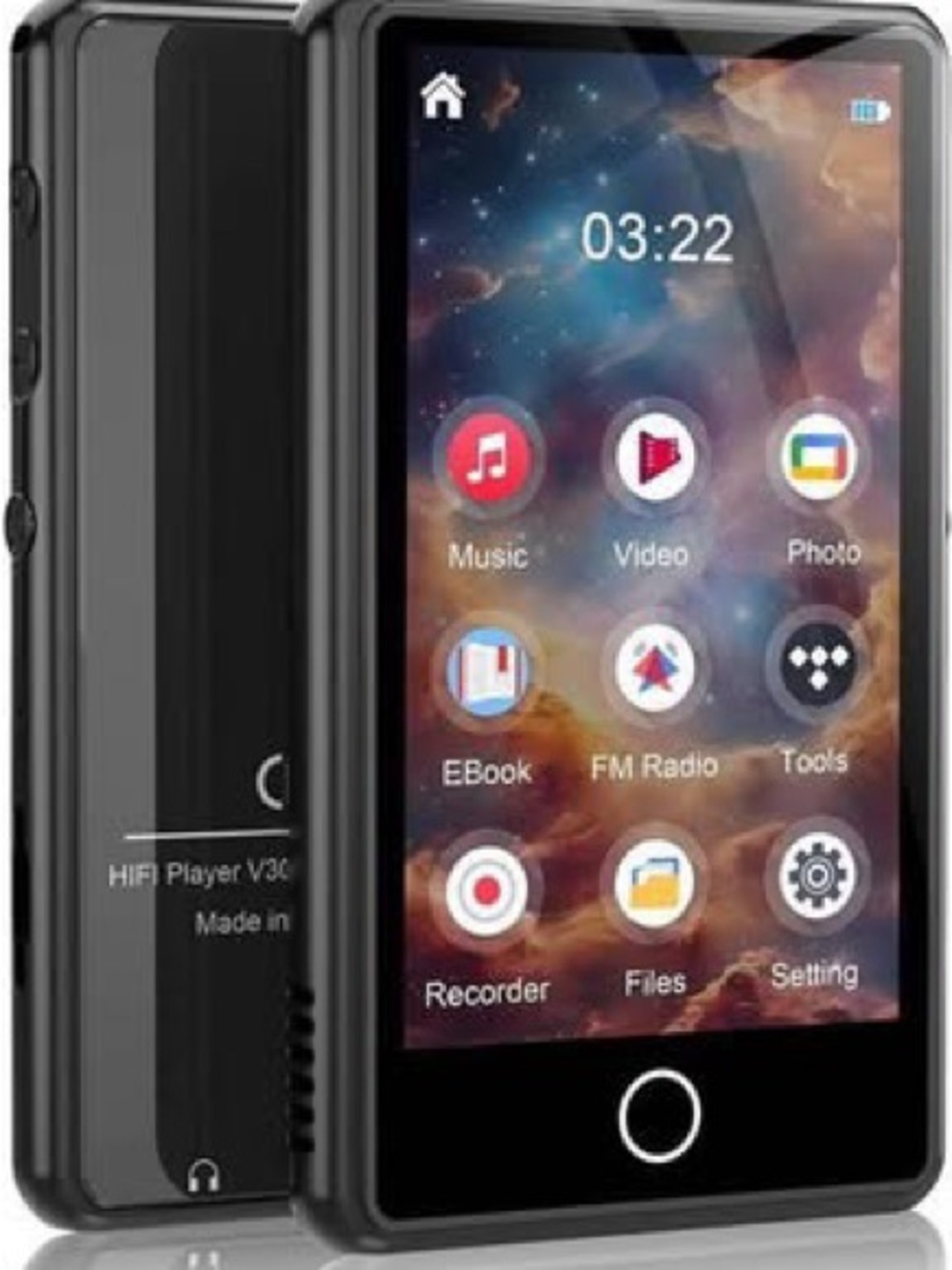 Black Portable Hi-Fi MP3/MP4 Player with Touchscreen